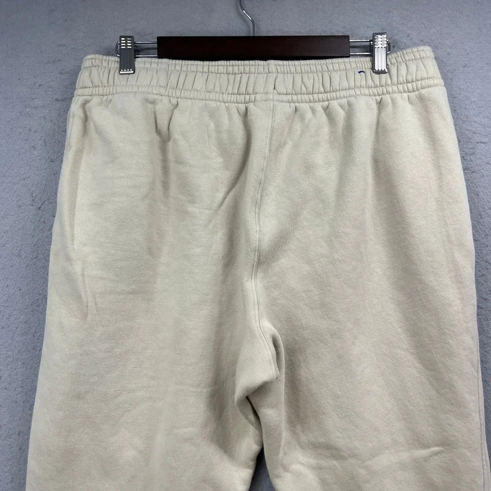 Champion Jogger Sweatpants Mens L Cream Fleece Elastic Sweats Casual Athleisure